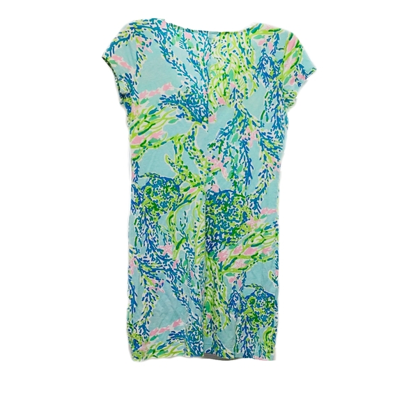,Lilly Pulitzer Womens Brewster T-Shirt Cap Sleeve Dress Blue Heaven XS - Picture 5 of 6